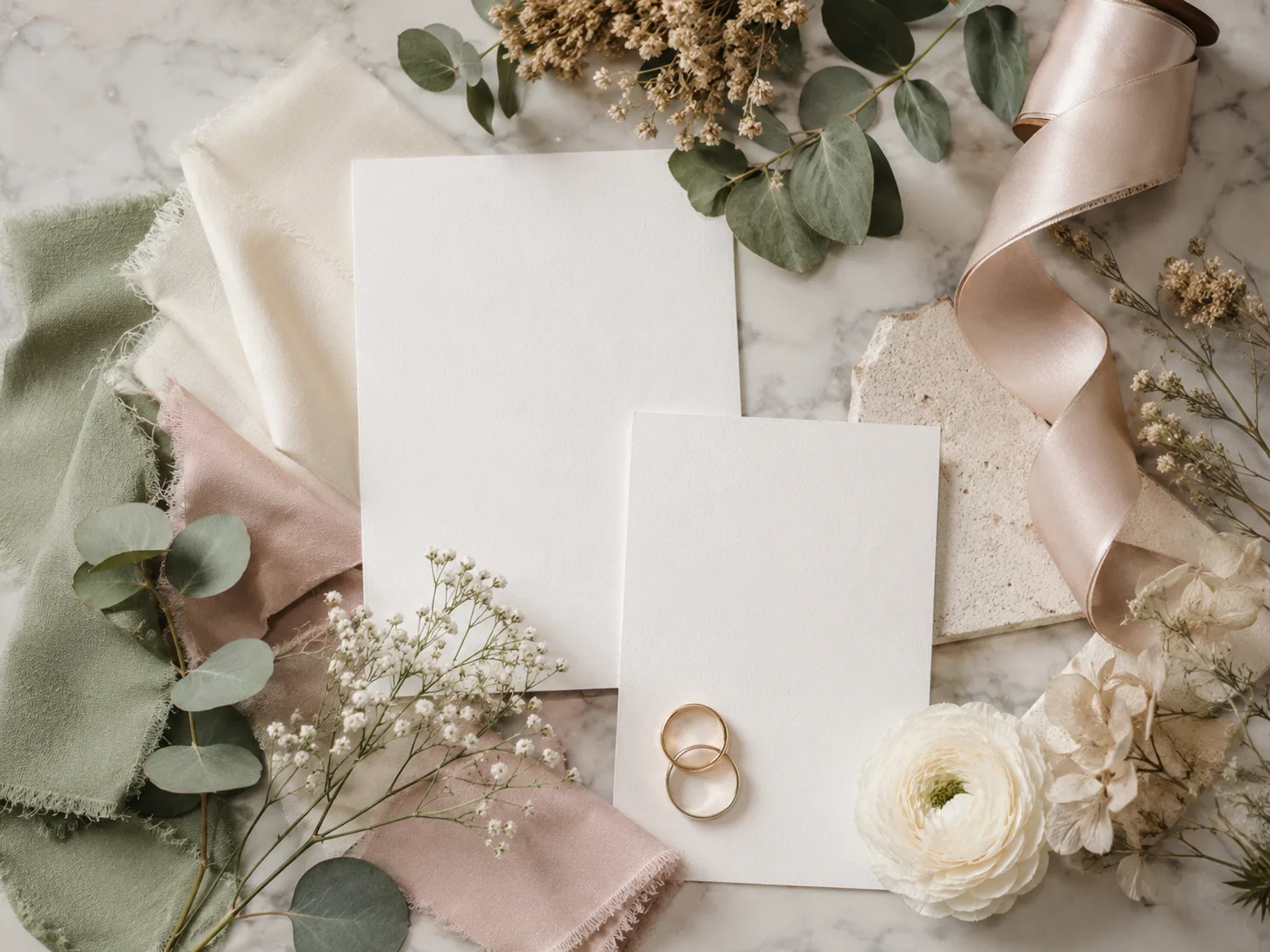 Une planche d'ambiance préparée pour un mariage d'automne.